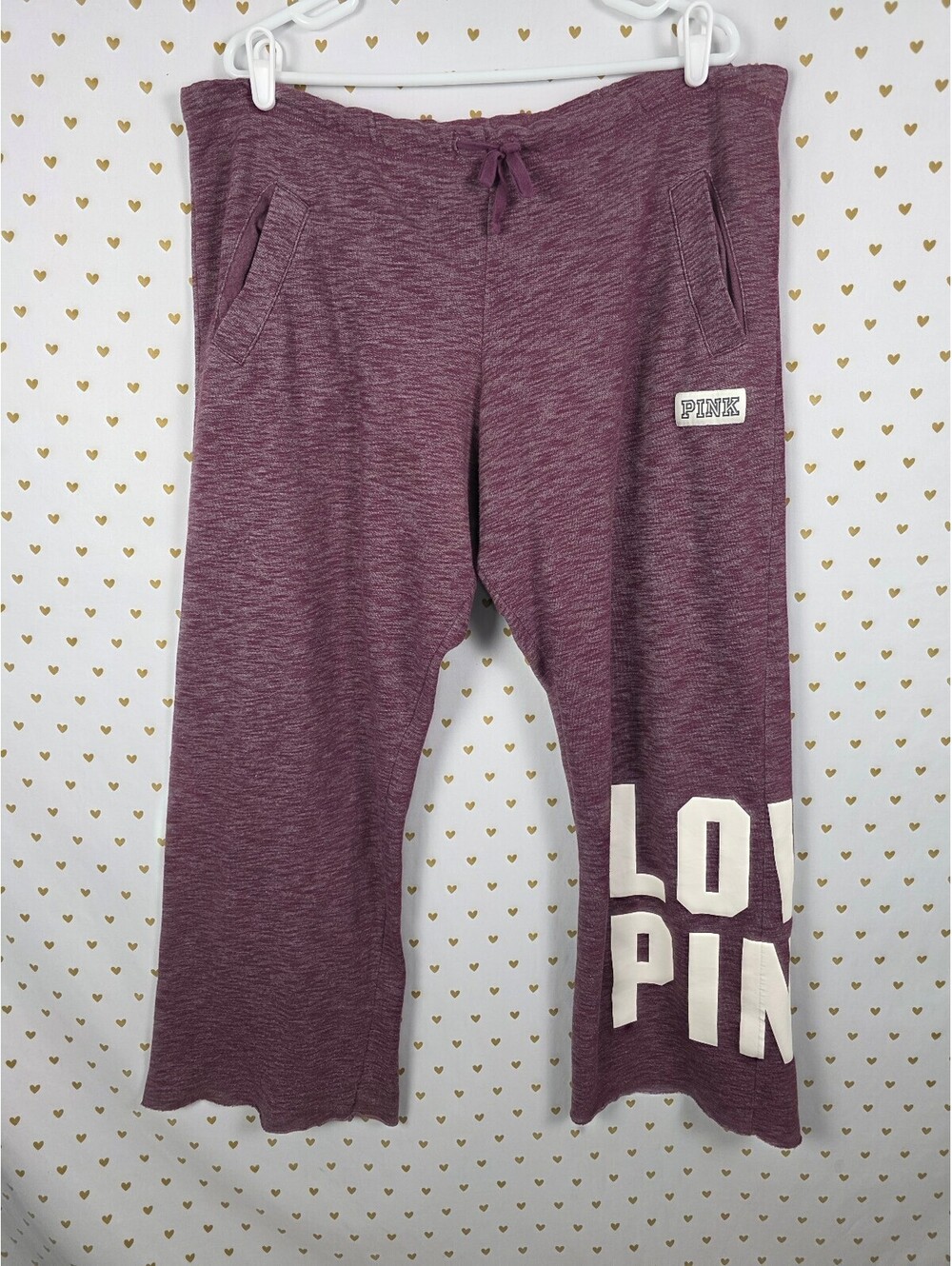 Victorias Secret PINK Raw Hem Boyfriend Diaper Butt Sweats Sweatpants Medium